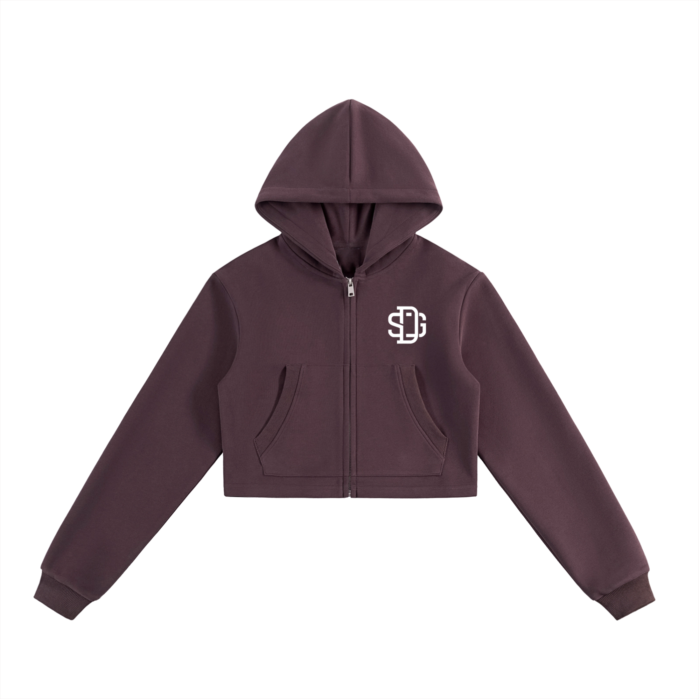 Essential Cropped Zip-Up Hoodie