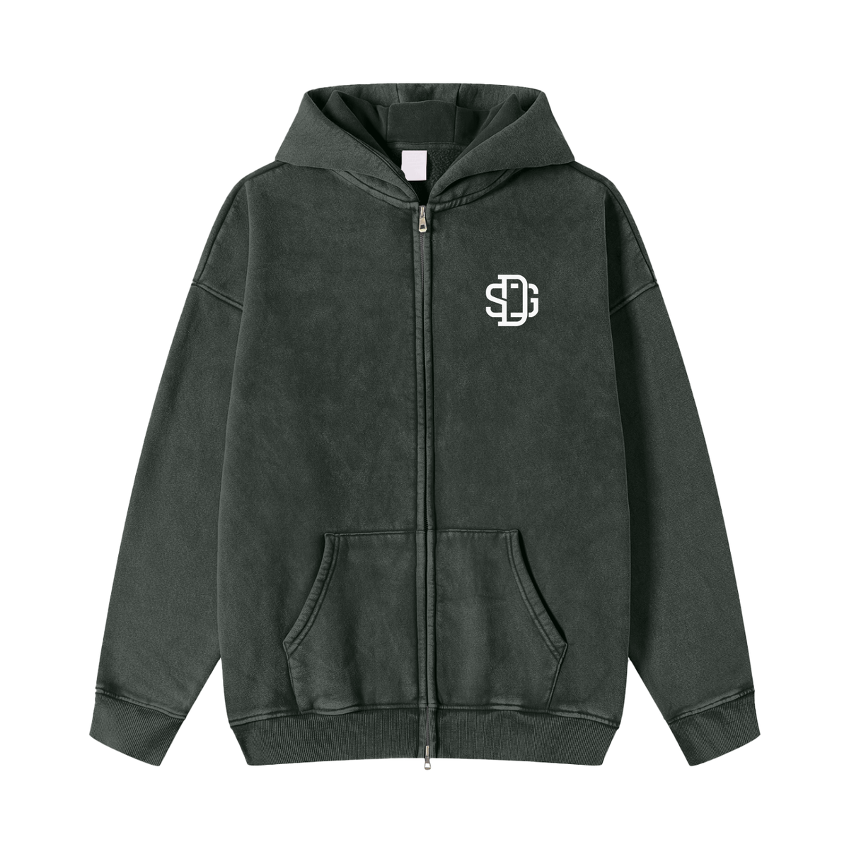 Acid Wash Zip-Up Hoodie – My Store