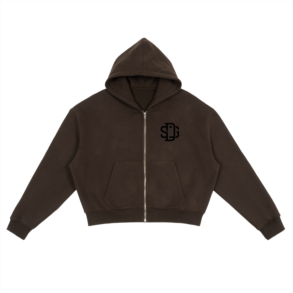 Brownie Crop Zip-Up Hoodie