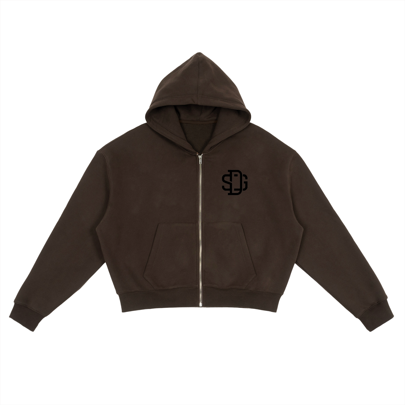 Brownie Crop Zip-Up Hoodie