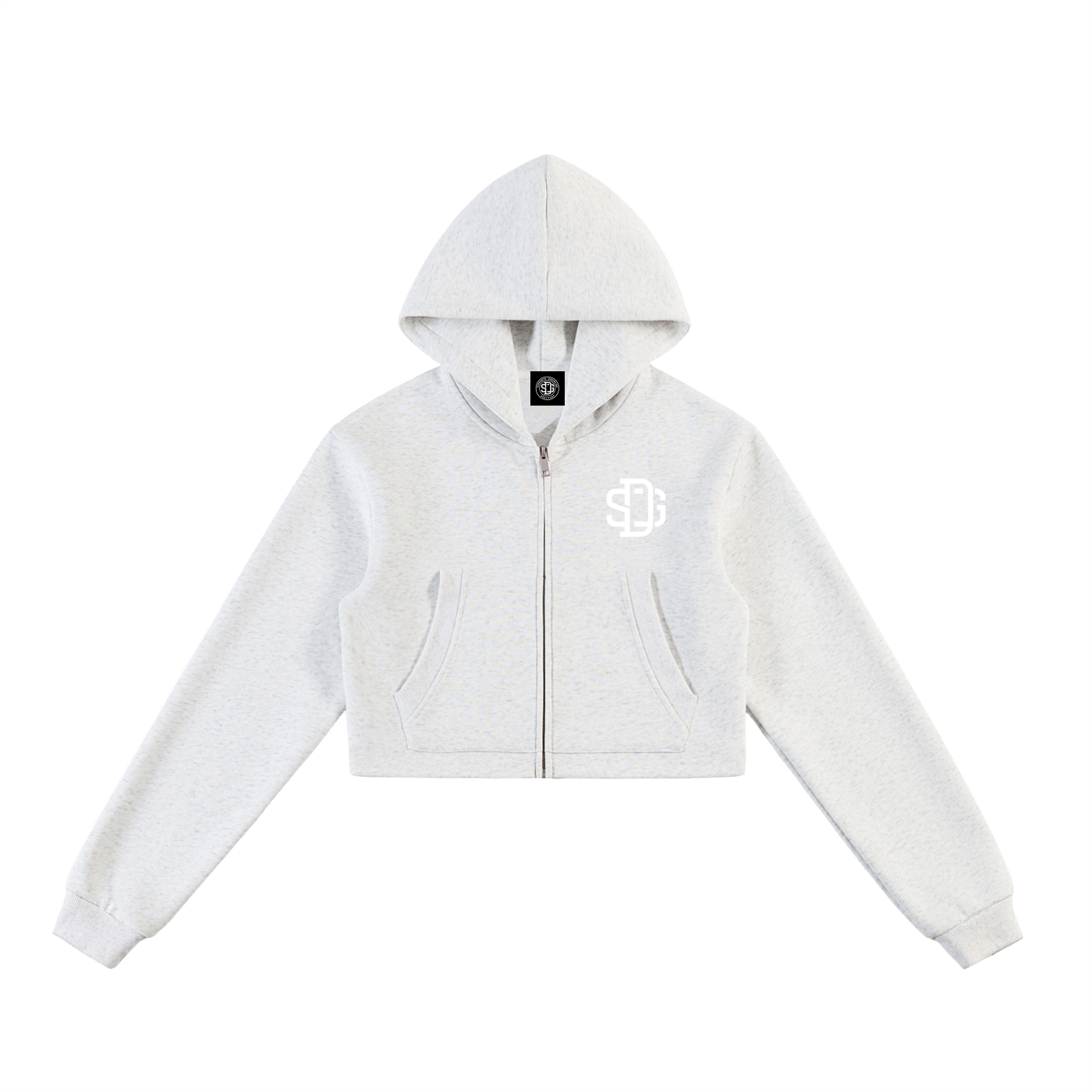 Essential Cropped Zip-Up Hoodie