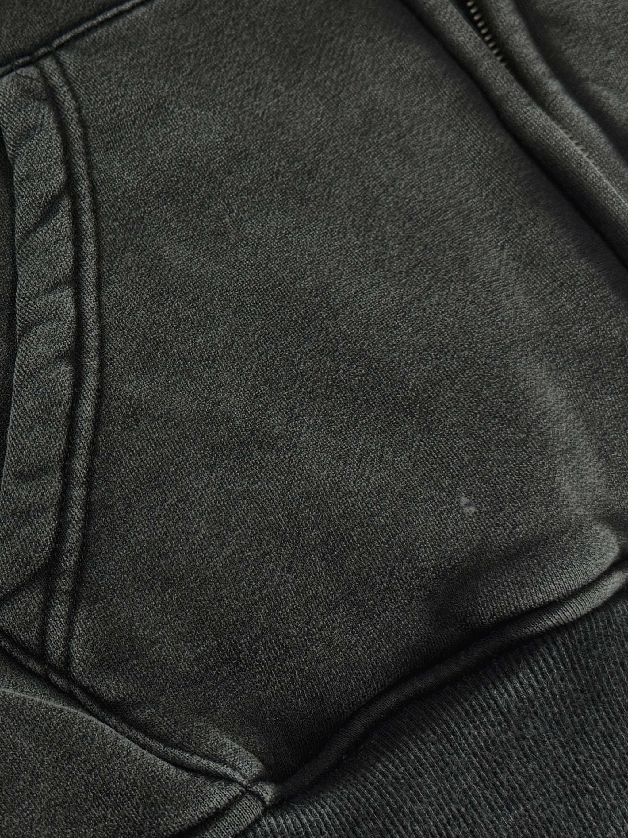 Acid Wash Zip-Up Hoodie